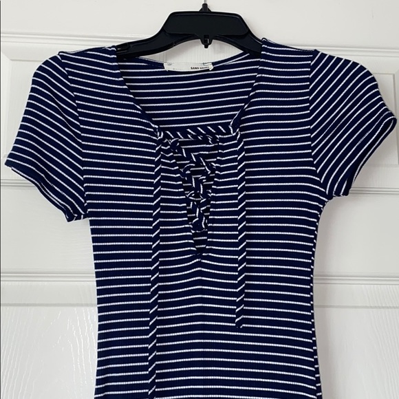 Blue & White Stripe Dress - Picture 1 of 4